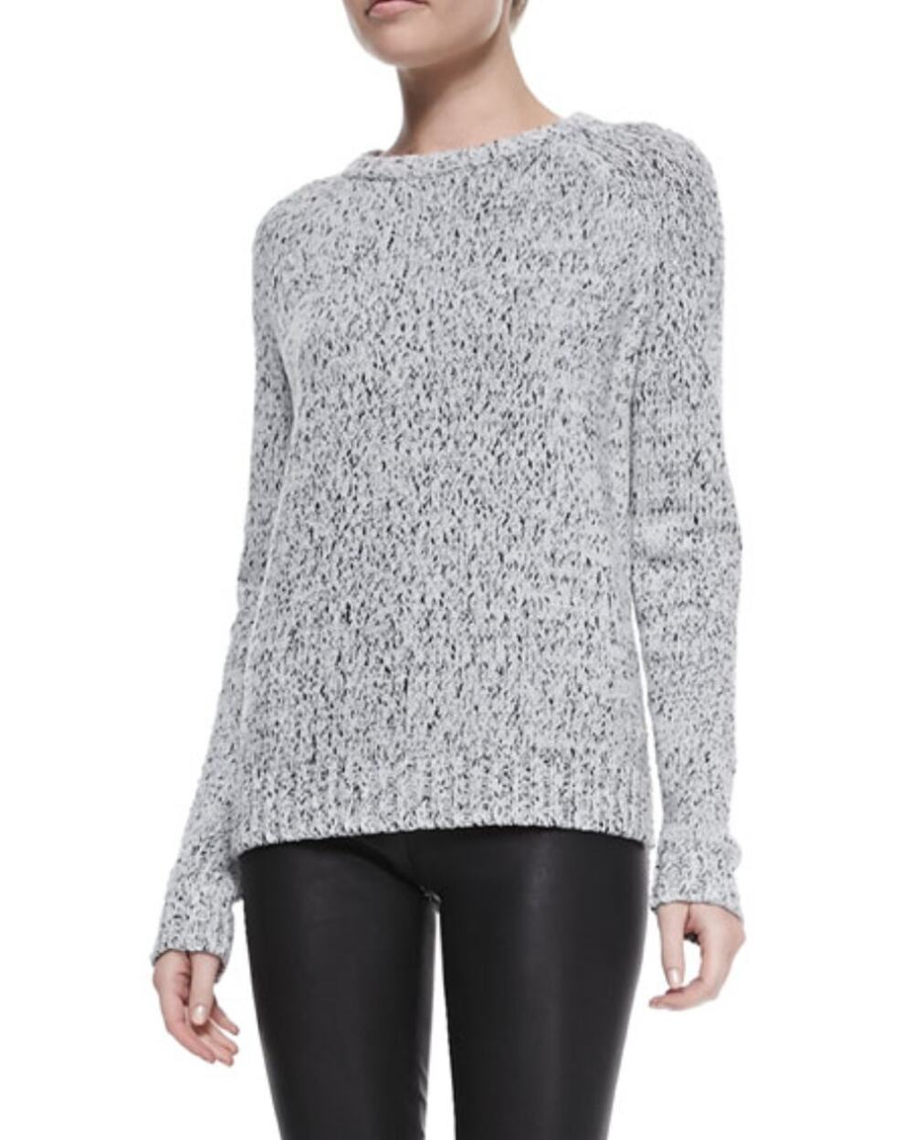 Theory Gray Long Sleeve Wool Cotton Blend Crewneck Pullover Sweater Size P(XS)